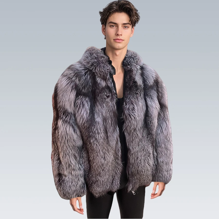 Fox Fur Coat With Hood Real Silver Fox Fur Coat Men Autumn Winter Thick Fox Fur Coat Luxury Clothing Natural Full Skin Coats
Fox Fur Coat With Hood Real Silver Fox Fur Coat Men Autumn Winter Thick Fox Fur Coat Luxury Clothing Natural Full Skin Coats