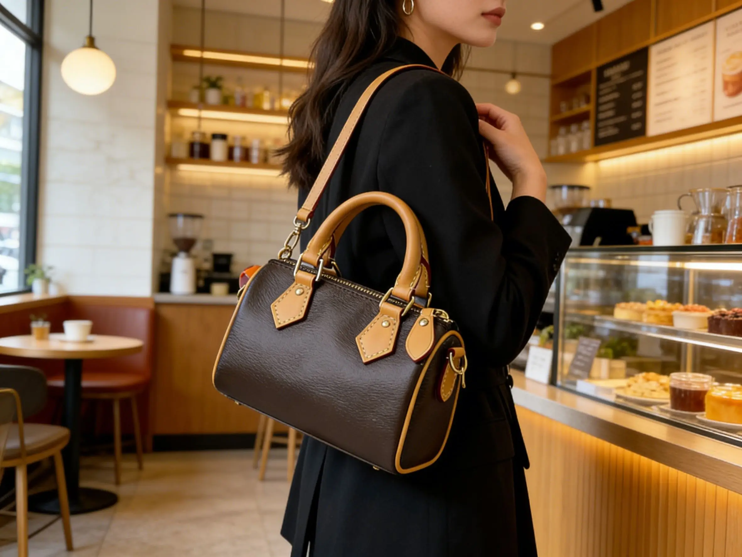 High-end leather handbag, women's office tote bag, luxury designer bag
High-end leather handbag, women's office tote bag, luxury designer bag
