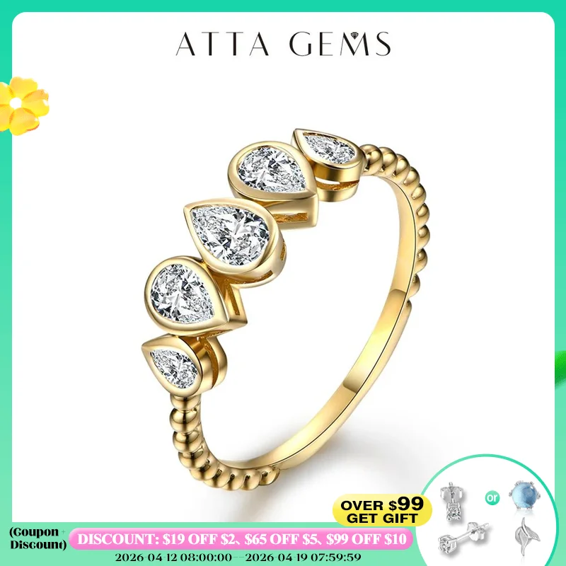 ATTAGEMS s925 Sterling Silver Pear Cut Synthetic Moissanite Ring With Beaded Women Birthday Gift Engagement Wedding Fine Jewelry
ATTAGEMS s925 Sterling Silver Pear Cut Synthetic Moissanite Ring With Beaded Women Birthday Gift Engagement Wedding Fine Jewelry