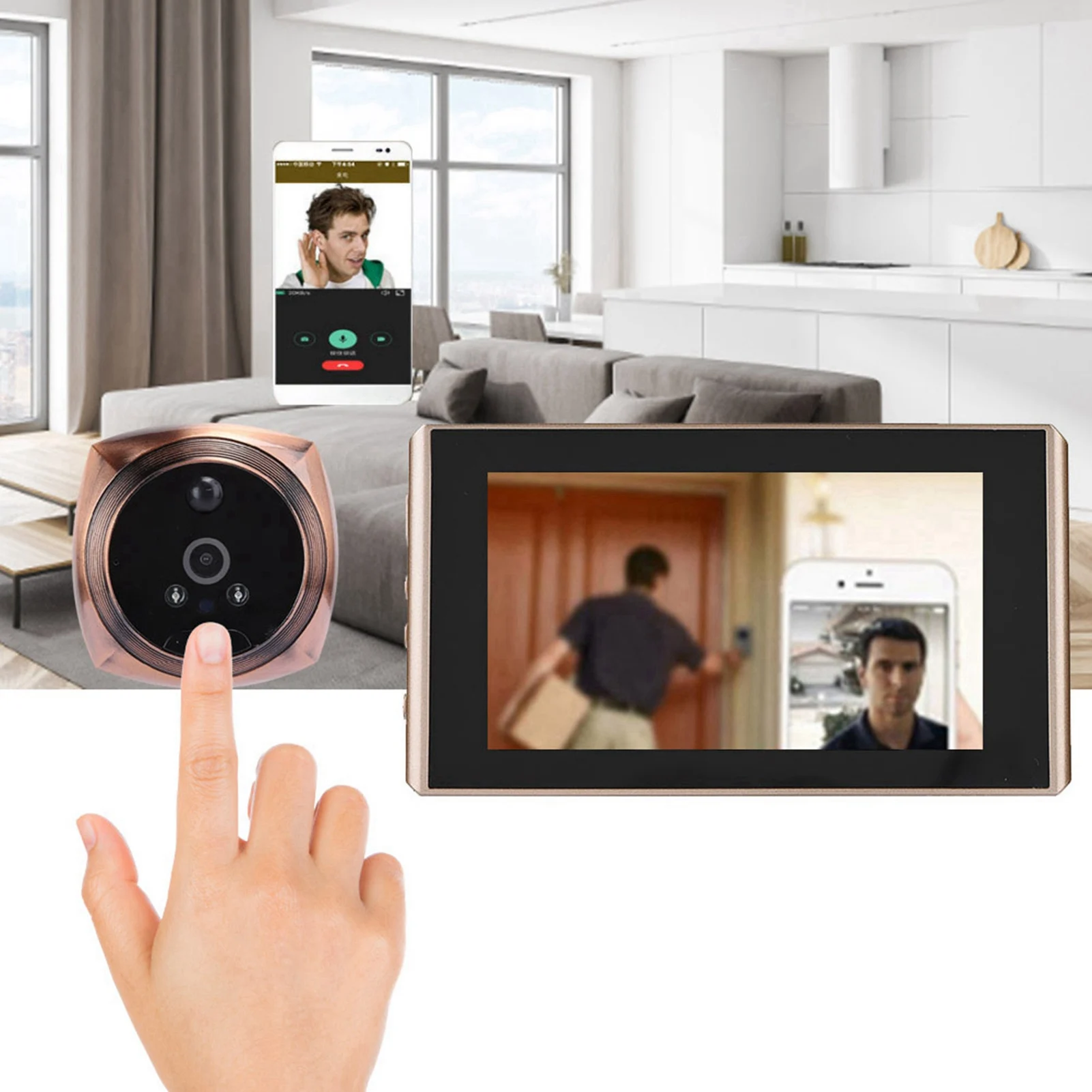 4300E цифровой дверной просмотрщик и дверной звонок 2 миллиона пикселей 4,5-дюймовый ЖК-экран дверной звонок глазок камера дверной звонок камера-глазок для двери
4300E цифровой дверной просмотрщик и дверной звонок 2 миллиона пикселей 4,5-дюймовый ЖК-экран дверной звонок глазок камера дверной звонок камера-глазок для двери