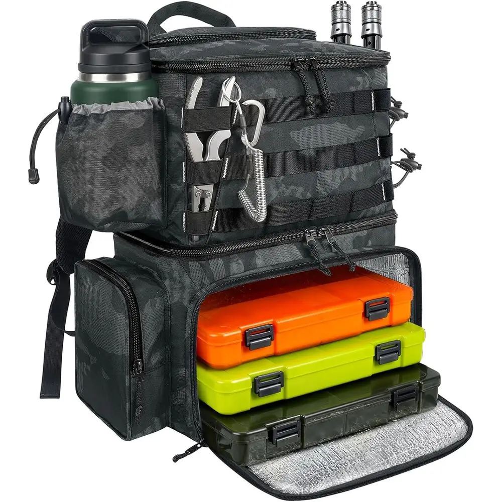 Waterproof Fishing Backpack with Rod Holders and Cooler, Ideal for Outdoor Enthusiasts
Waterproof Fishing Backpack with Rod Holders and Cooler, Ideal for Outdoor Enthusiasts