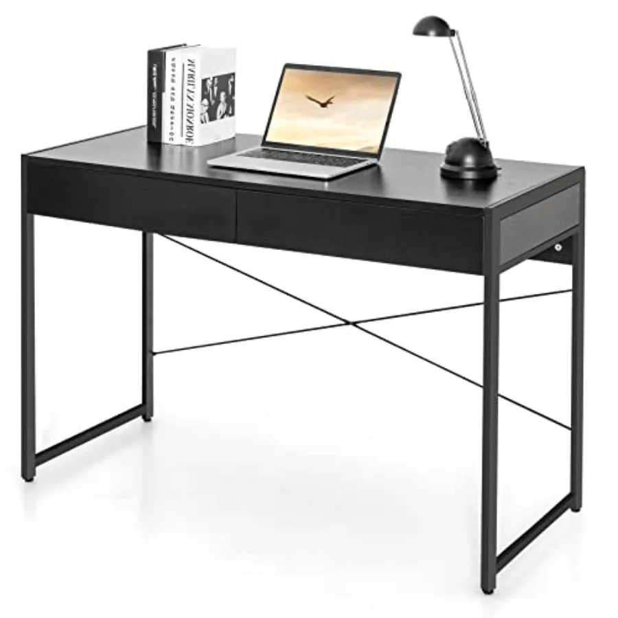 Computer Desk with 2 Drawers Simple Wooden Study Writing Desk with Steel Frame 44 Inches Laptop PC Workstation Student Desk Hom
Computer Desk with 2 Drawers Simple Wooden Study Writing Desk with Steel Frame 44 Inches Laptop PC Workstation Student Desk Hom