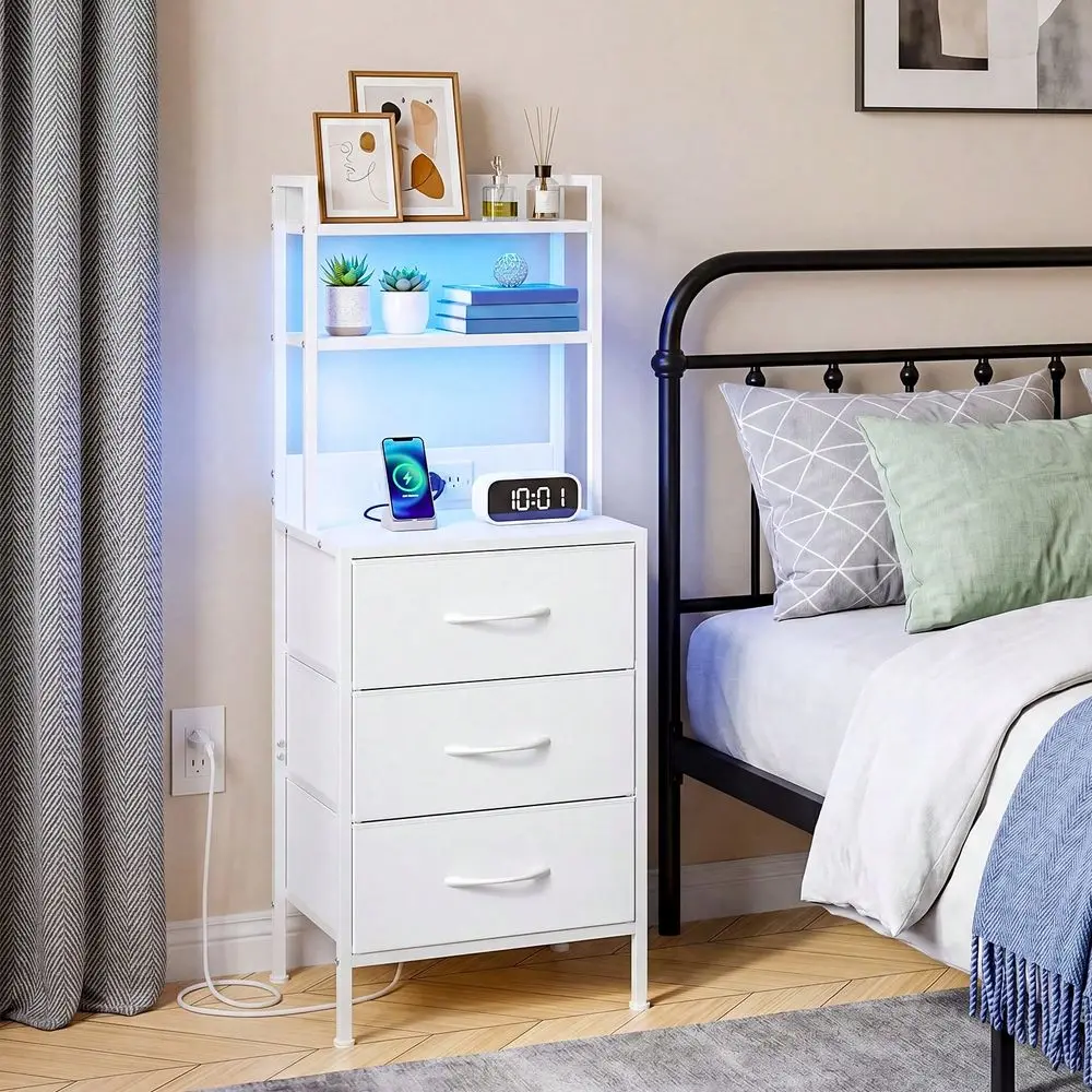 Tall Nightstand With Charging Station, Led Night Stand With USB Port Socket, 2 3 PU Finished Fabric Storage Drawers, Office, Be
Tall Nightstand With Charging Station, Led Night Stand With USB Port Socket, 2 3 PU Finished Fabric Storage Drawers, Office, Be