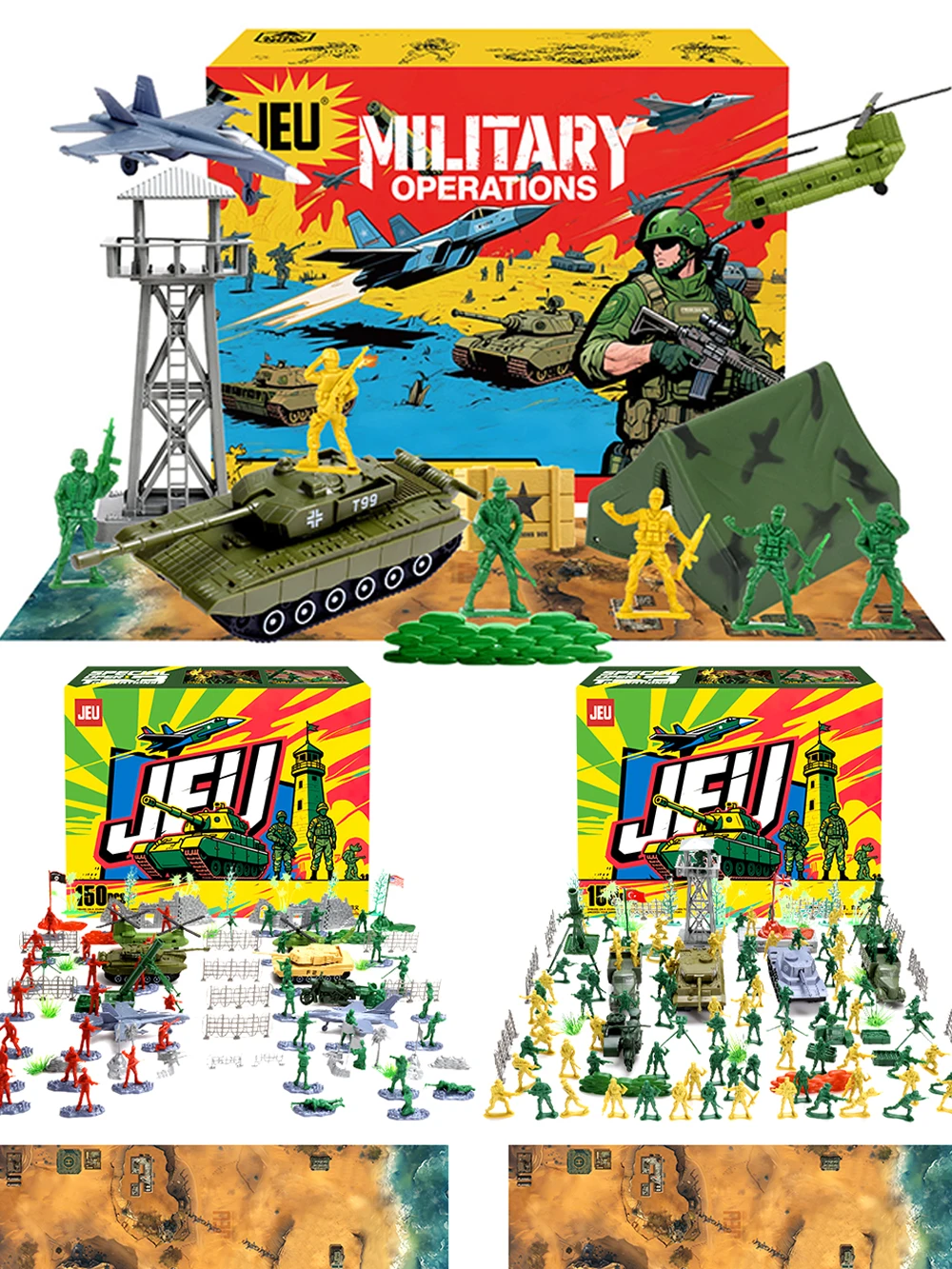 ViiKONDO Army Men Toy Military Box Playset Plastic Soldier Figure Tank Aircraft Battlefield Diorama Wargame Accessories Big Map
ViiKONDO Army Men Toy Military Box Playset Plastic Soldier Figure Tank Aircraft Battlefield Diorama Wargame Accessories Big Map
