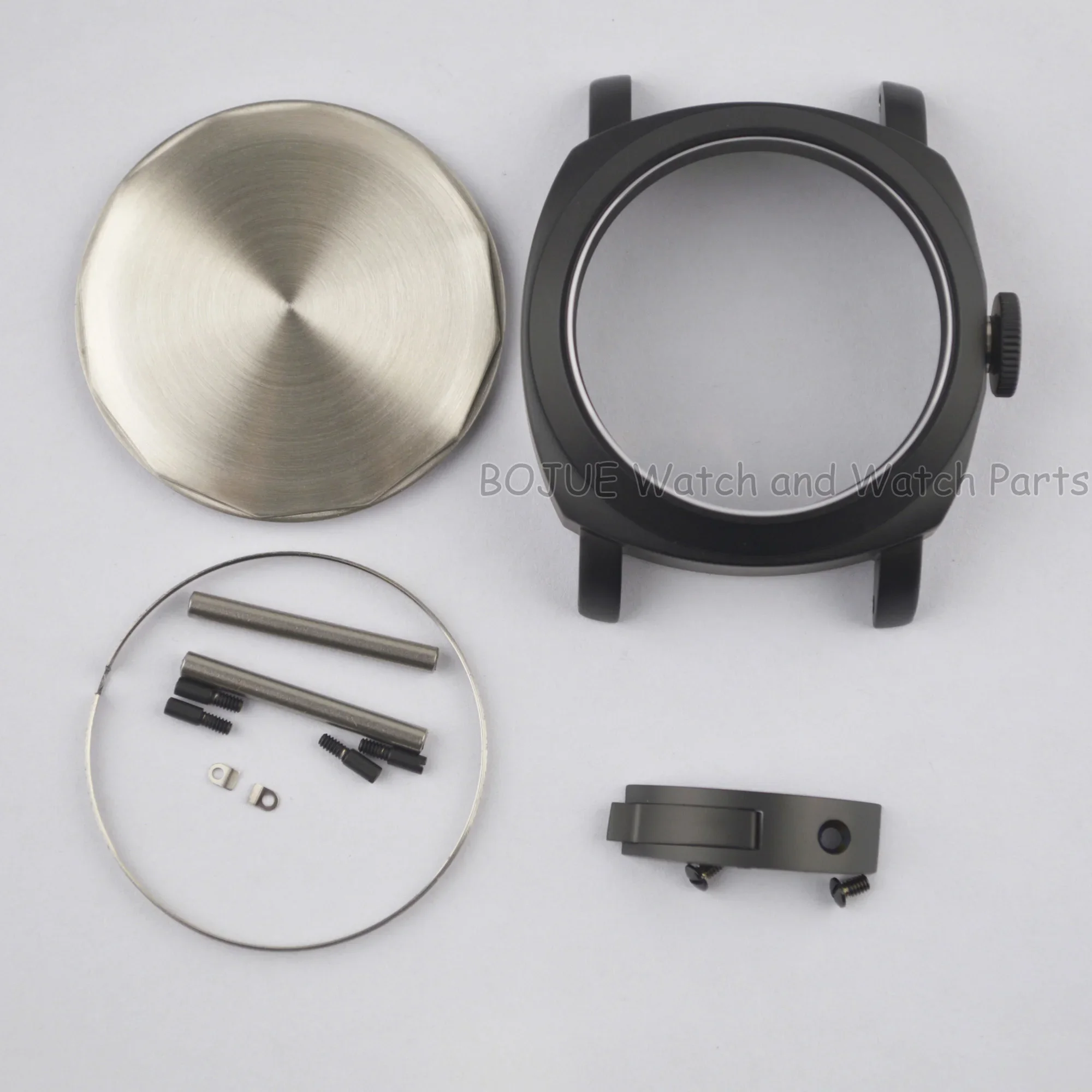 44mm Black Watch Case Vintage Stainless Steel Sapphire Glass for PAM 5218 ETA 6497/6498/ST3600 Mechanical Movement Watch Parts
44mm Black Watch Case Vintage Stainless Steel Sapphire Glass for PAM 5218 ETA 6497/6498/ST3600 Mechanical Movement Watch Parts