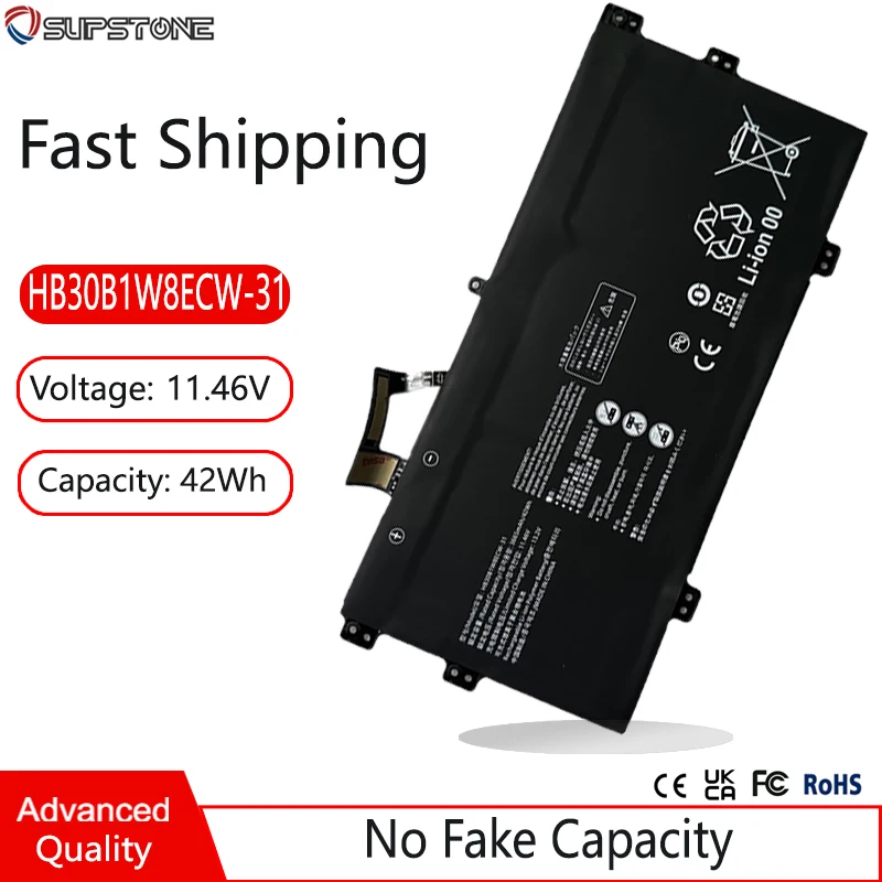 New HB30B1W8ECW-31 Laptop Battery For Huawei Matebook X 2020,2021,EUL-W19 EUL-W19P EUL-W29 EUL-WX9 EULD-WFH9 EULD-WXX9 EULD-WFE9
New HB30B1W8ECW-31 Laptop Battery For Huawei Matebook X 2020,2021,EUL-W19 EUL-W19P EUL-W29 EUL-WX9 EULD-WFH9 EULD-WXX9 EULD-WFE9
