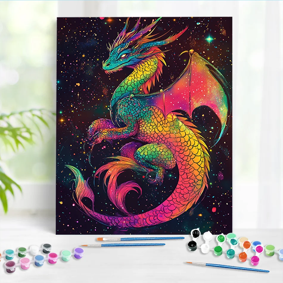 RUOPOTY DIY Paint By Numbers Kit Colorful Dragon HandPainted On Canvas Oil Pain Canvas Paint Picture Painting On The Wall
RUOPOTY DIY Paint By Numbers Kit Colorful Dragon HandPainted On Canvas Oil Pain Canvas Paint Picture Painting On The Wall