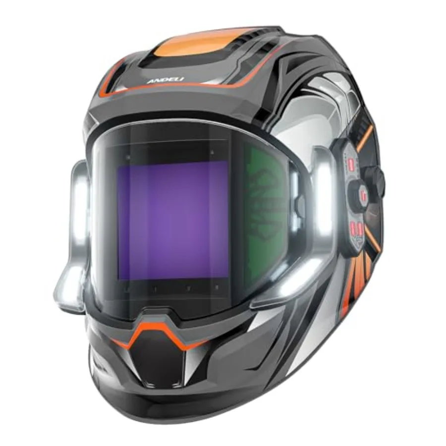 Welding Helmet - Panoramic 180° View 3.94"X3.74", True Color Auto Darkening Welding Helmet with Light, 6 Arc Sensor, 4/5-8/9-13
Welding Helmet - Panoramic 180° View 3.94"X3.74", True Color Auto Darkening Welding Helmet with Light, 6 Arc Sensor, 4/5-8/9-13