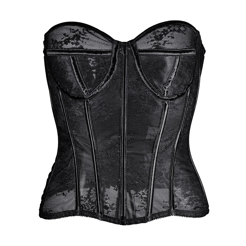 Women Sexy Mesh Overbust Corset Tops Fashion See Through Lace Up Corsets and Bustiers Lingerie Black Korset Body Shaper XXS-3XL
Women Sexy Mesh Overbust Corset Tops Fashion See Through Lace Up Corsets and Bustiers Lingerie Black Korset Body Shaper XXS-3XL