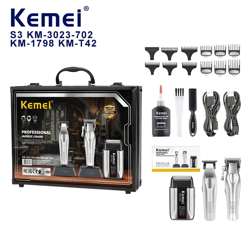 Kemei S3 Kemei Set Trimmer And Clipper Professional Hair Cutting Machine Full Set 3 In 1 Hair Clippers Set
Kemei S3 Kemei Set Trimmer And Clipper Professional Hair Cutting Machine Full Set 3 In 1 Hair Clippers Set