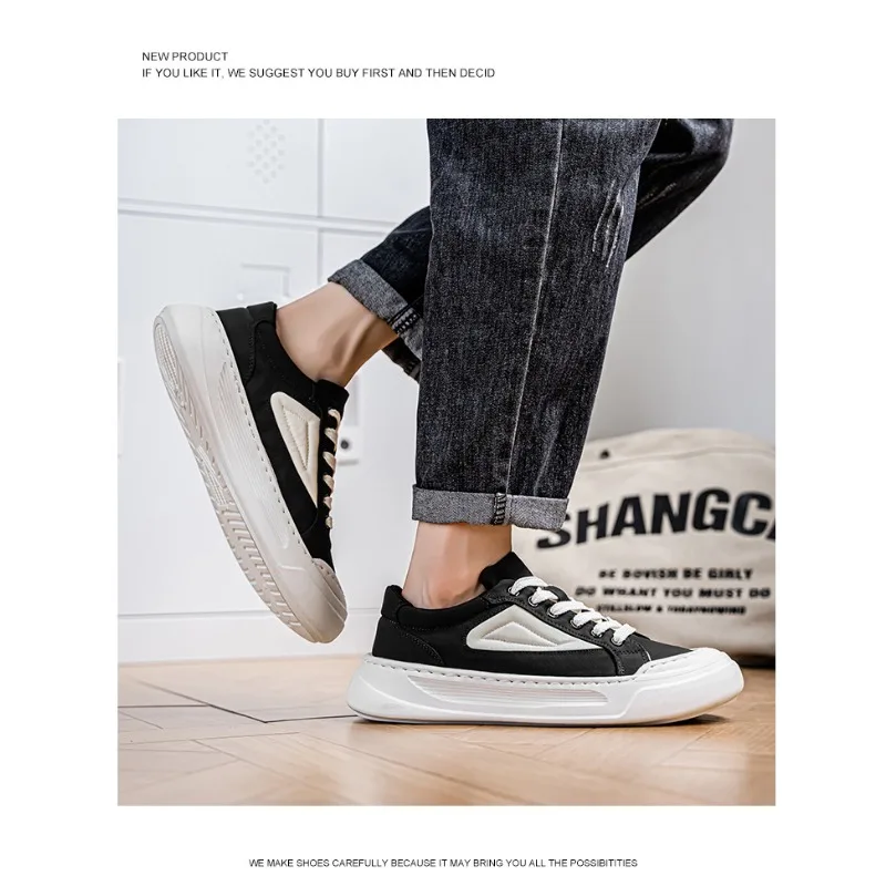 Men's Breathable Canvas Platform Sneakers 2026 New Low-top Casual Daily Streetwear Korean Style Youth Footwear
Men's Breathable Canvas Platform Sneakers 2026 New Low-top Casual Daily Streetwear Korean Style Youth Footwear