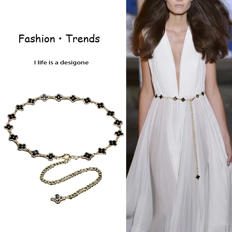 Four-leaf Clover Metal Waist Chain Accessories Thin Belt Women's Decoration with Skirt Pants Chain Double-sided Fashion
Four-leaf Clover Metal Waist Chain Accessories Thin Belt Women's Decoration with Skirt Pants Chain Double-sided Fashion