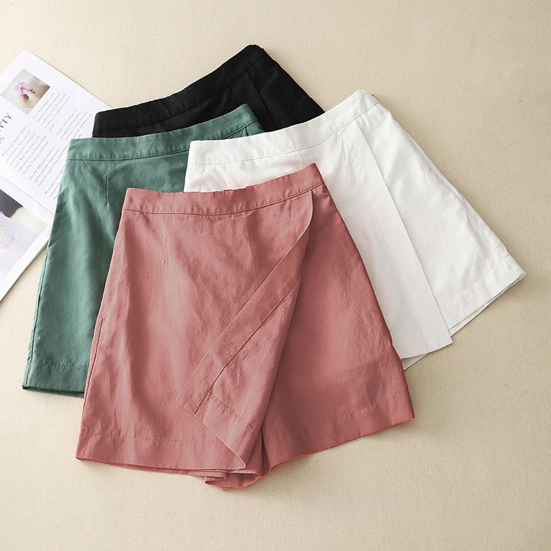 Casual Summer Shorts Cotton Linen Women Beach Shorts Vintage High Waist Shorts Street Wear Irregular A-line Skirt Pants A827
Casual Summer Shorts Cotton Linen Women Beach Shorts Vintage High Waist Shorts Street Wear Irregular A-line Skirt Pants A827