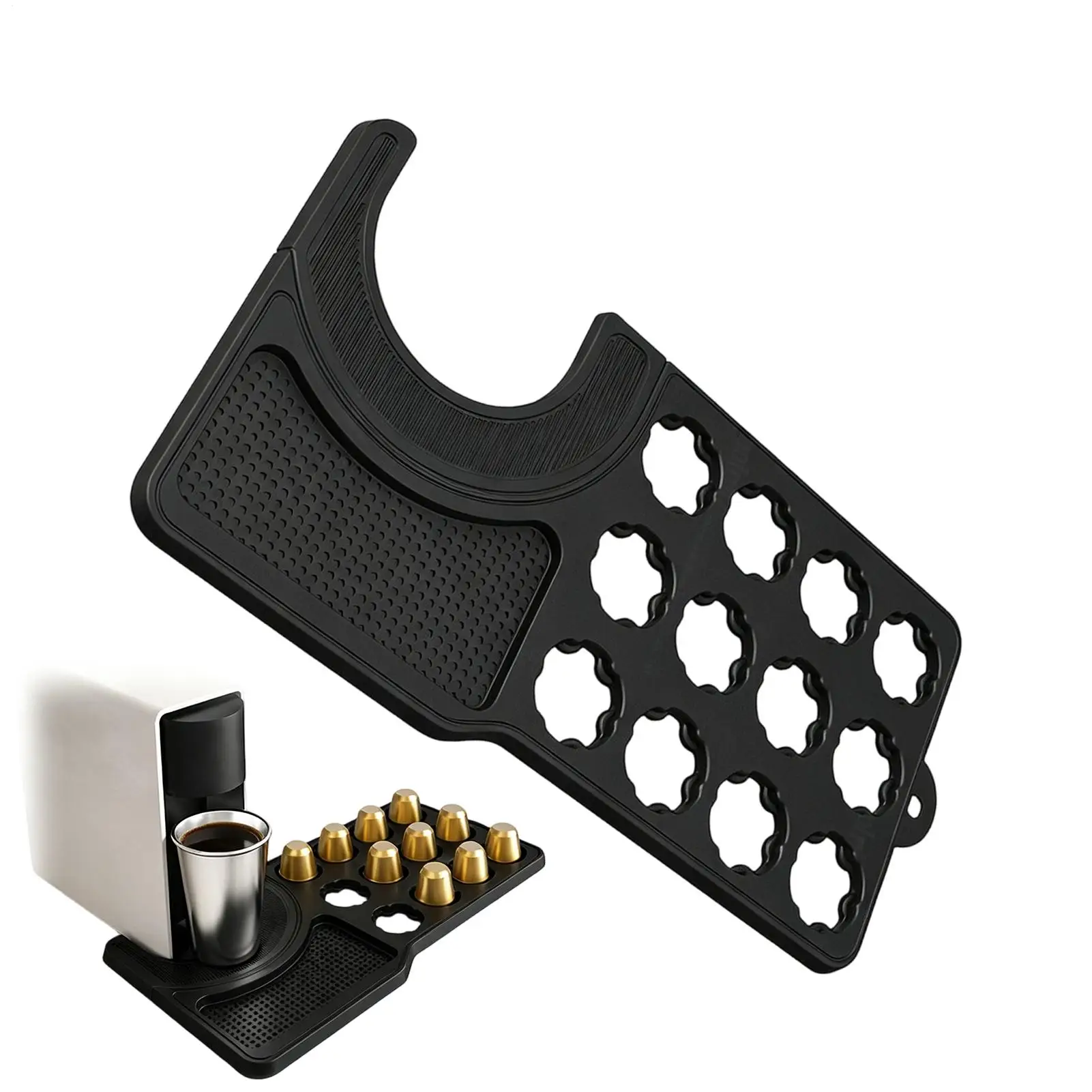 Coffee Maker Mat Silicone Drip-Proof Draining 12 Slots Coffee Station Mat Adhesive Kitchen Countertop Storage Rack For Capsules
Coffee Maker Mat Silicone Drip-Proof Draining 12 Slots Coffee Station Mat Adhesive Kitchen Countertop Storage Rack For Capsules