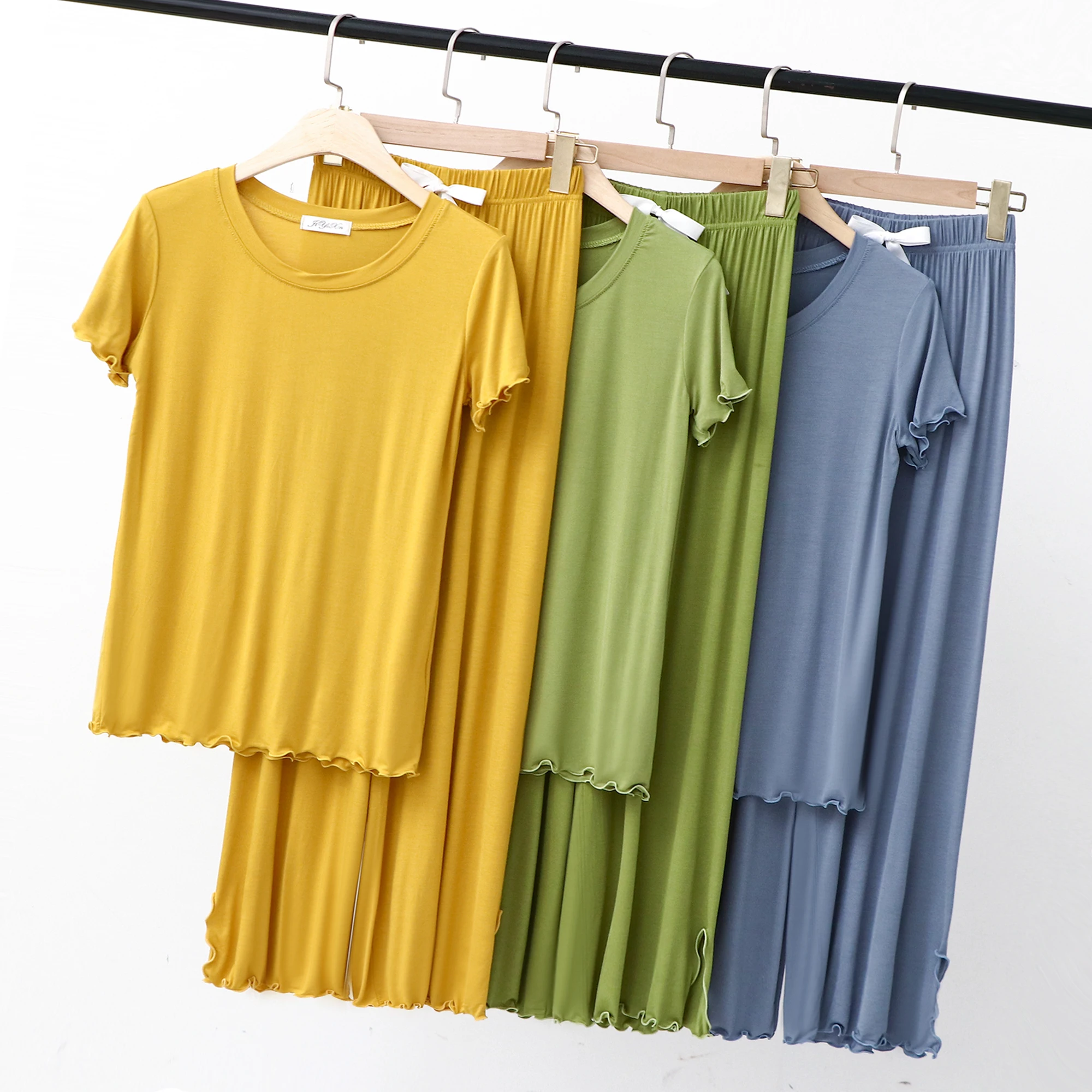 Modal Color Block Home Clothes Set Women's Color Spring Summer Mask Casual Pants Autumn Winter Two-Piece Sleepwear
Modal Color Block Home Clothes Set Women's Color Spring Summer Mask Casual Pants Autumn Winter Two-Piece Sleepwear