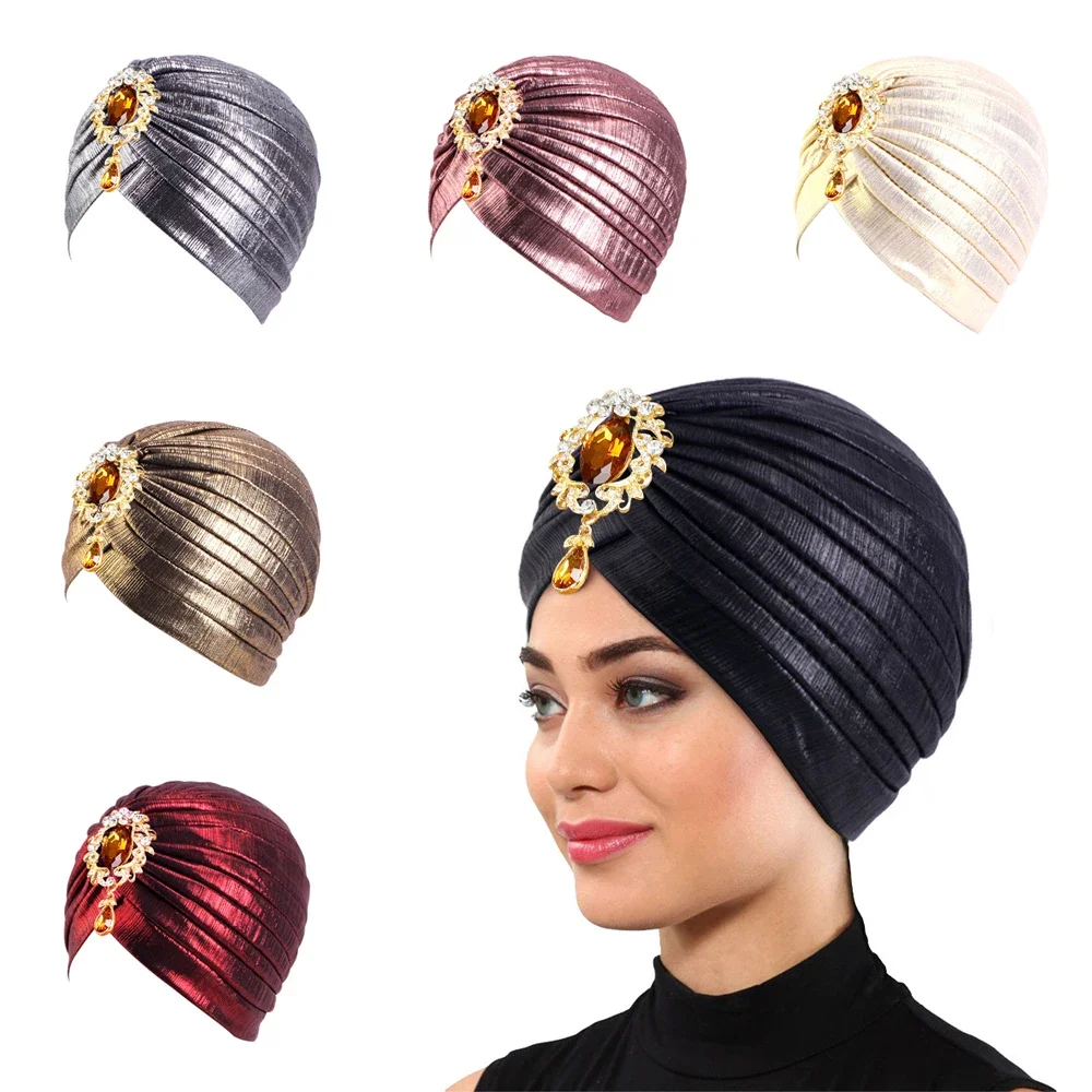 New Women Diamond African Headtie Pleated Turban Cap Muslim Jewely Hijab Bonnet Head Wrap Beanie Nigeria Wedding Party Headscarf
New Women Diamond African Headtie Pleated Turban Cap Muslim Jewely Hijab Bonnet Head Wrap Beanie Nigeria Wedding Party Headscarf