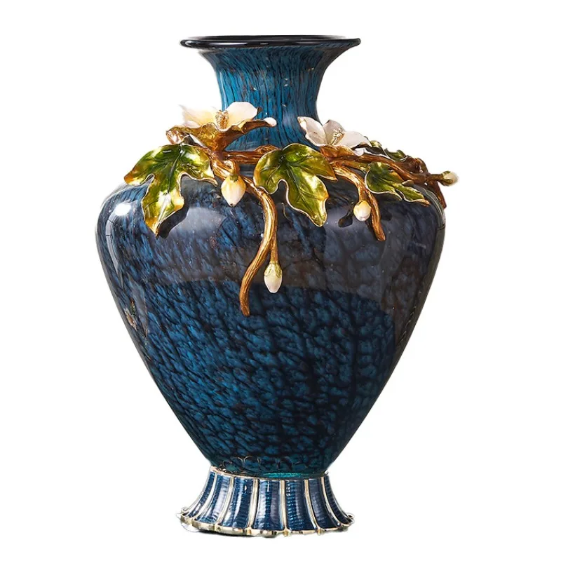 New Chinese enamel color atmospheric glass decorative vase ornament high-end entrance wine cabinet living room high-end home
New Chinese enamel color atmospheric glass decorative vase ornament high-end entrance wine cabinet living room high-end home