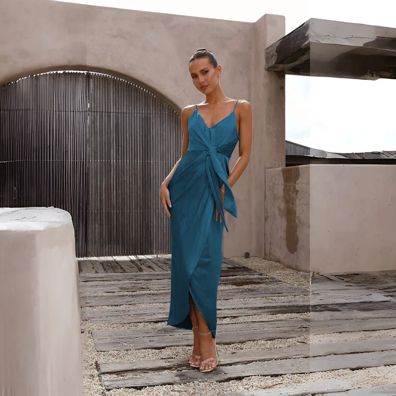 Stylish Unique Strappy French Halter Midi Dresses Dresses For Occasion In Blue Women's Summer Dress Bidesmaid Dress
Stylish Unique Strappy French Halter Midi Dresses Dresses For Occasion In Blue Women's Summer Dress Bidesmaid Dress