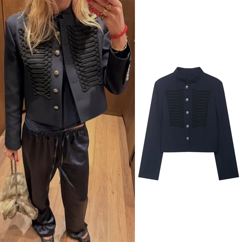 Women's Jacket 2026 New Spring Autumn Long Sleeve Button Single-Breasted Short Jacket Personality Fashion Female Outerwear
Women's Jacket 2026 New Spring Autumn Long Sleeve Button Single-Breasted Short Jacket Personality Fashion Female Outerwear