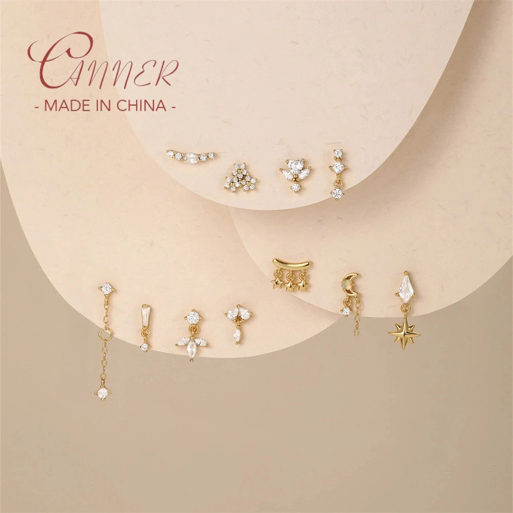 CANNER 1Pc 925 Silver Rhinestone Geometric Stud Earrings For Women 18KGold Flat Head Threaded Puncture Ear Bone Ins Fine Jewelry
CANNER 1Pc 925 Silver Rhinestone Geometric Stud Earrings For Women 18KGold Flat Head Threaded Puncture Ear Bone Ins Fine Jewelry