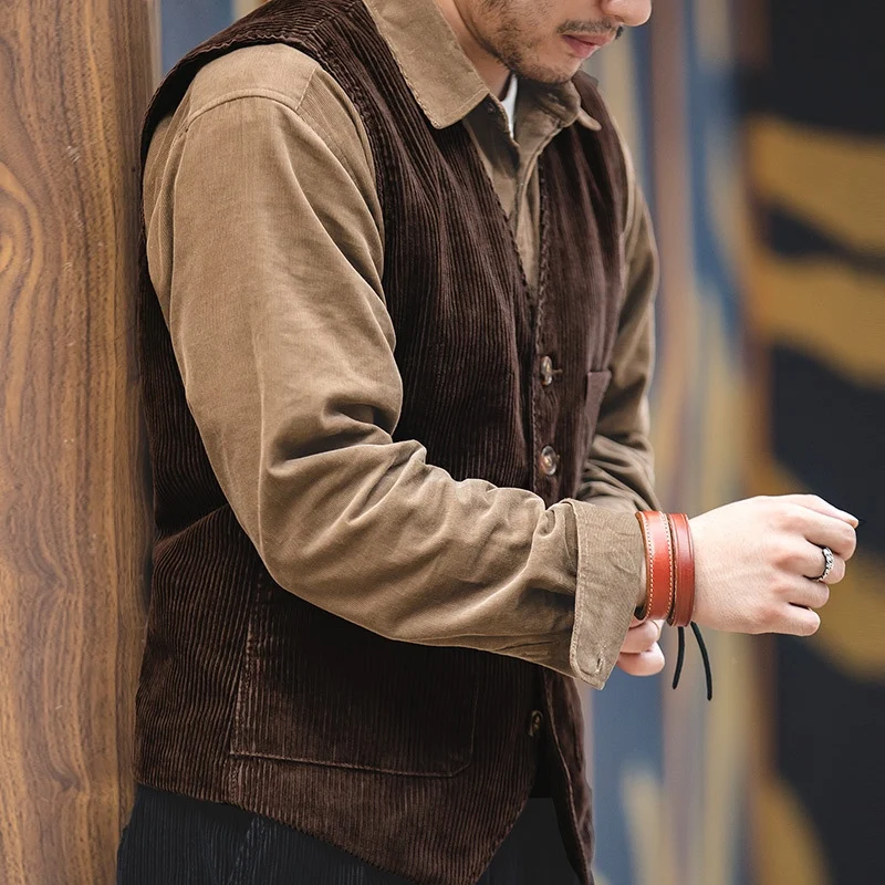 Maden Men's Vintage Japanese Style Hunting Workwear Corduroy Vest Autumn Business Gentleman Slim Fit Cotton Color
Maden Men's Vintage Japanese Style Hunting Workwear Corduroy Vest Autumn Business Gentleman Slim Fit Cotton Color