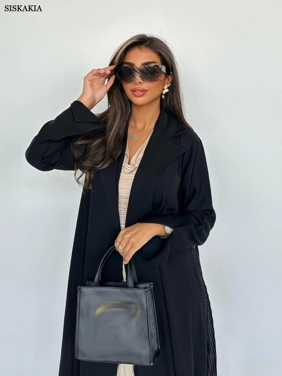 Siskakia Fashion Dubai Solid Pleated Open Abaya Split Sleeve Moroccan Caftan Woman 2025
Siskakia Fashion Dubai Solid Pleated Open Abaya Split Sleeve Moroccan Caftan Woman 2025