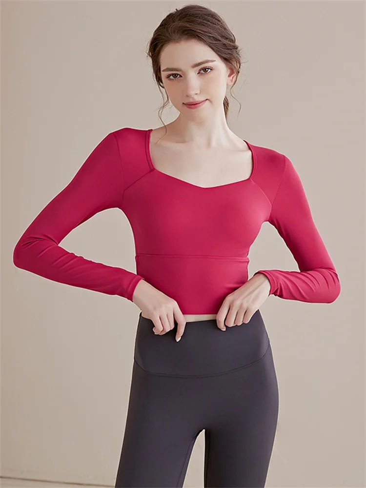 Women's Yoga Clothes with Chest Pad Tight Long Sve V-ne Qui Dry Running Sports Fitn Top Korean Sle Commute
Women's Yoga Clothes with Chest Pad Tight Long Sve V-ne Qui Dry Running Sports Fitn Top Korean Sle Commute