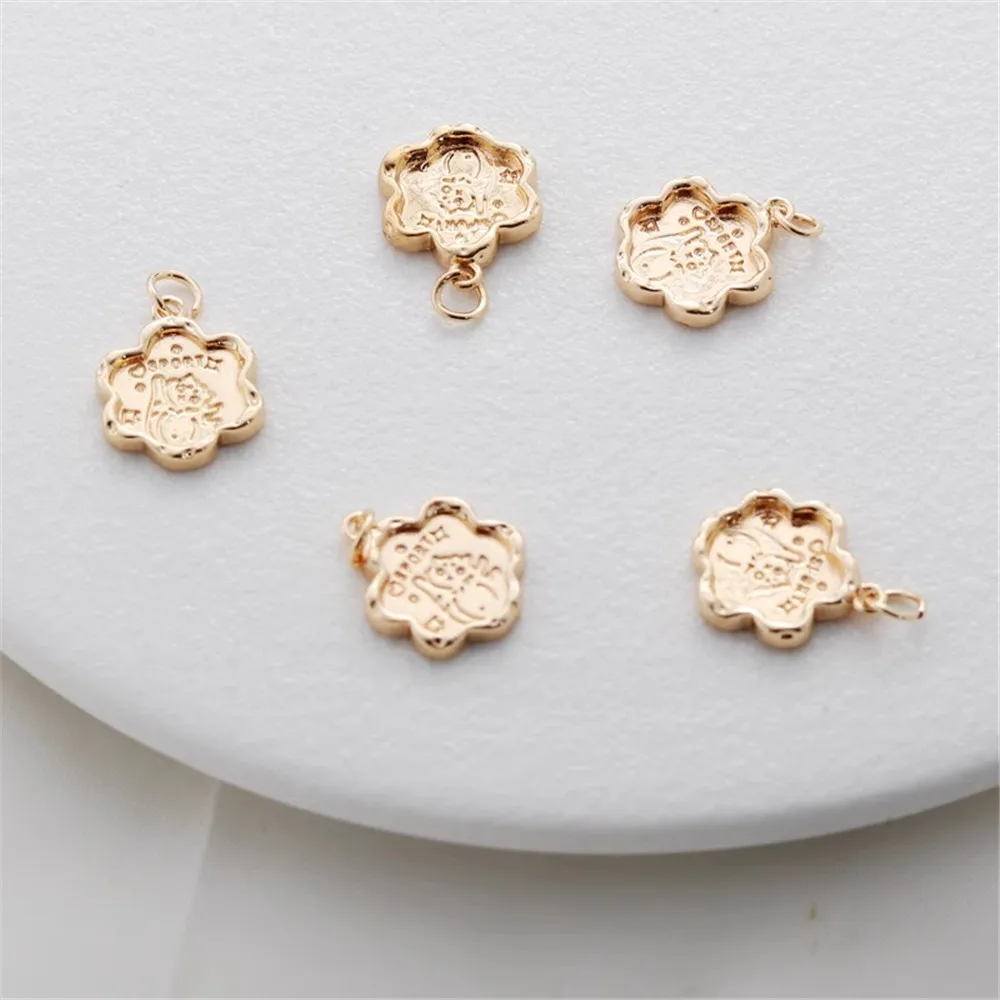 14K Gold Color Flower Pendant, Single-Sided Mouse Pendant, Jewelry Bracelet, Necklace Accessories, DIY Brand, 15mm
14K Gold Color Flower Pendant, Single-Sided Mouse Pendant, Jewelry Bracelet, Necklace Accessories, DIY Brand, 15mm