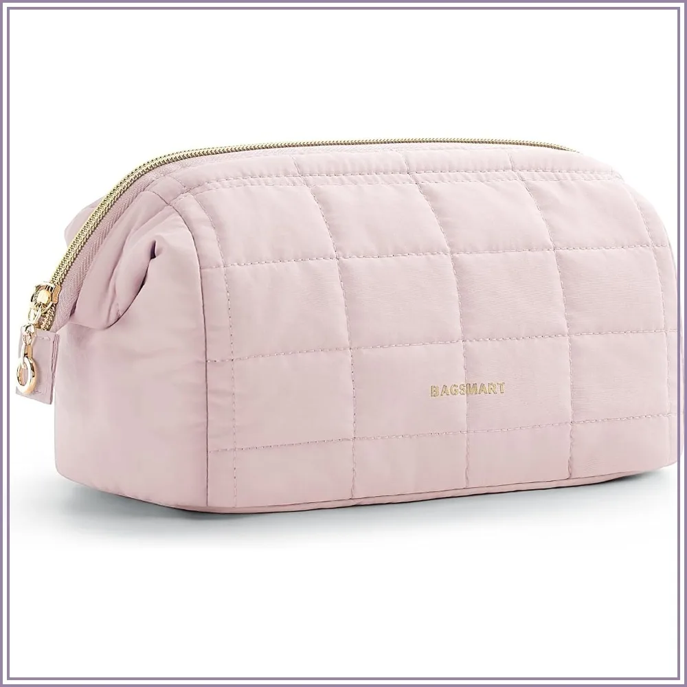 Puffy Makeup Bag Travel Toiletry Organizer, Wide-open Pouch for Cosmetics & Brushes, Pink
Puffy Makeup Bag Travel Toiletry Organizer, Wide-open Pouch for Cosmetics & Brushes, Pink