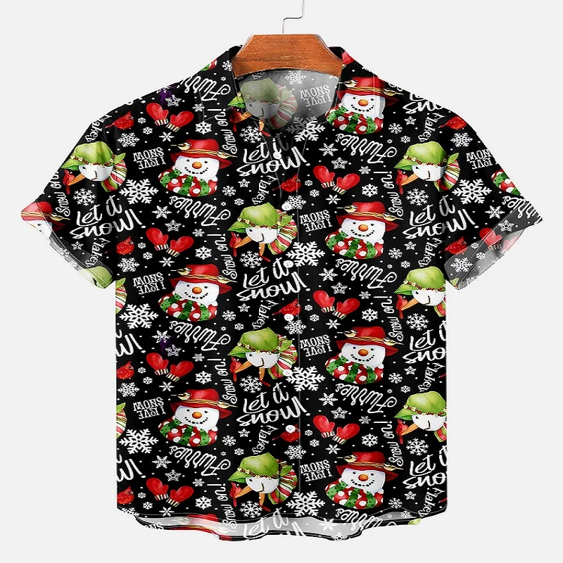Men's Christmas 3D Santa Claus Print Short-Sleeve Shirt Fashionable Polyester Loose Casual Collared Shirt for Holiday Wear
Men's Christmas 3D Santa Claus Print Short-Sleeve Shirt Fashionable Polyester Loose Casual Collared Shirt for Holiday Wear