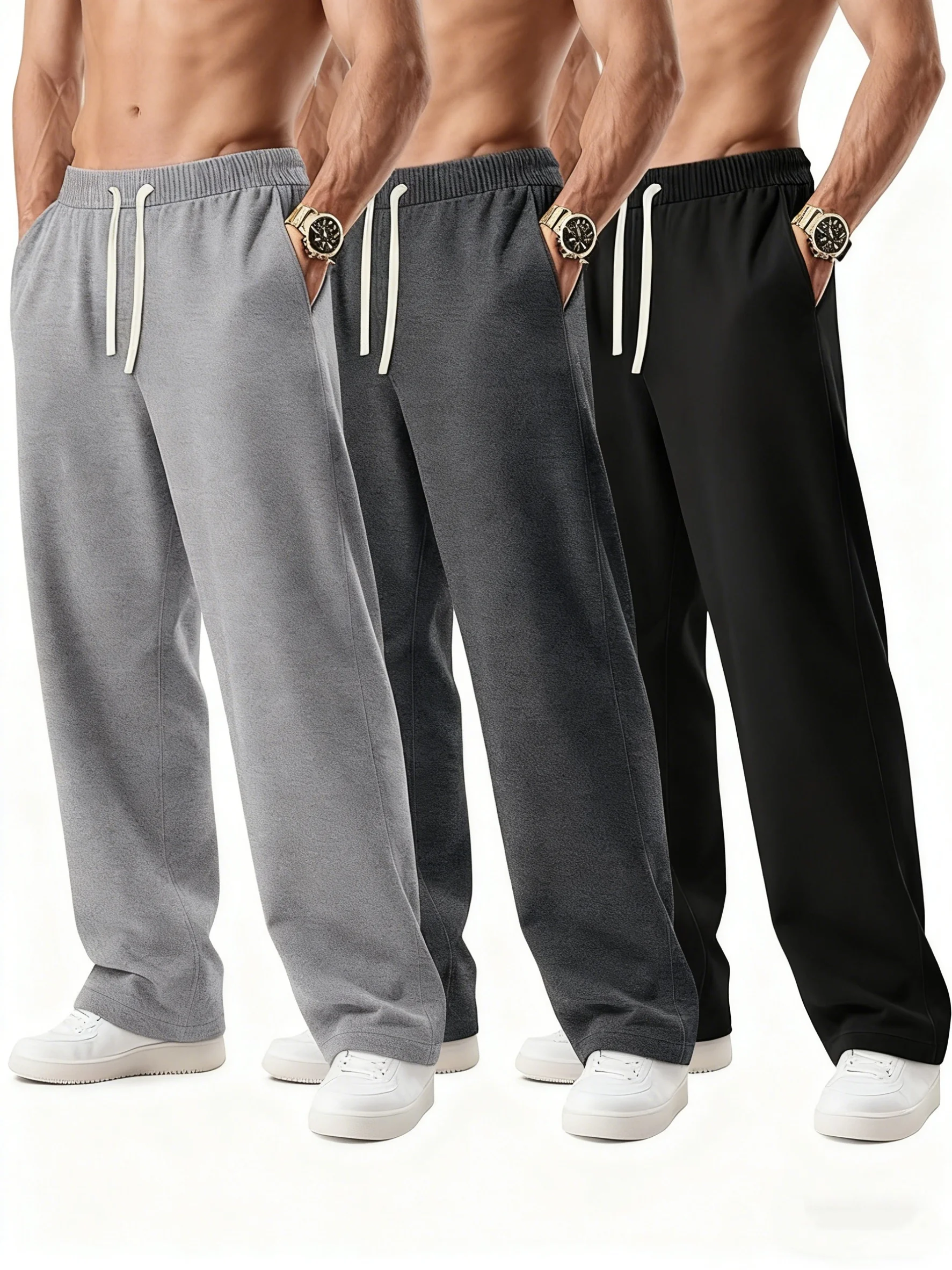 Men's Soft Knit Joggers with Elastic Drawstring Waist & Loose Fit - Elastic Suitable for, Gym, Casual Pants, Wide Trousers
Men's Soft Knit Joggers with Elastic Drawstring Waist & Loose Fit - Elastic Suitable for, Gym, Casual Pants, Wide Trousers