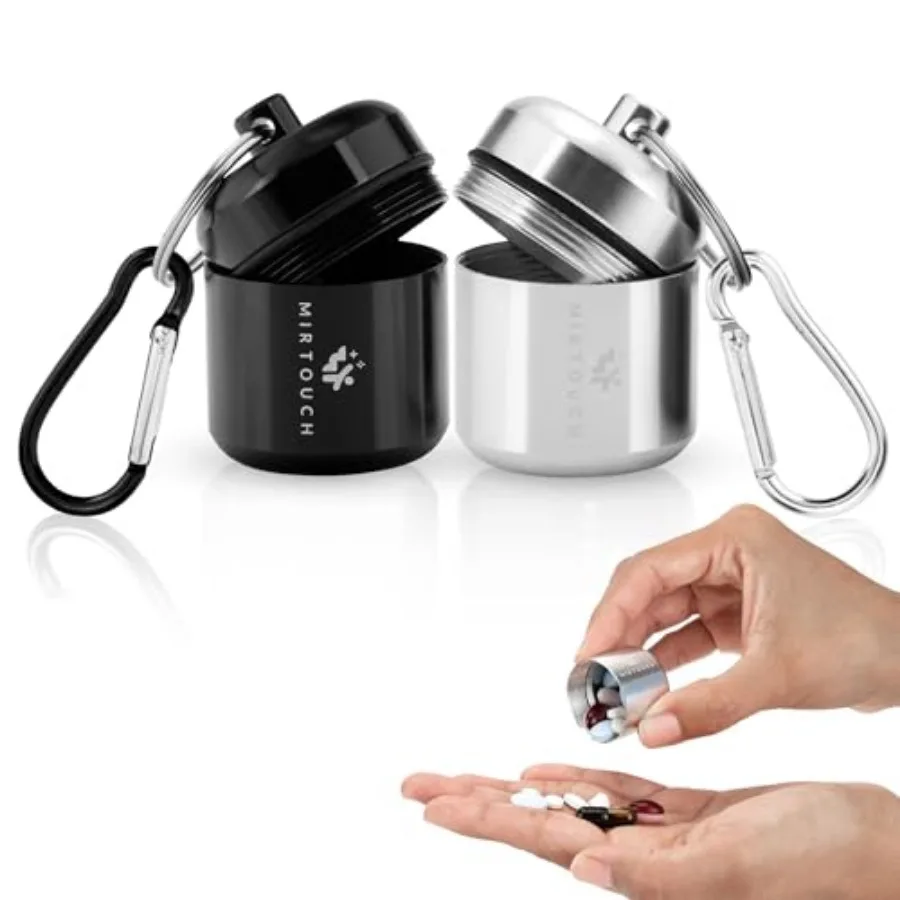 PillPort - Portable Keychain Pill Holder Case Discreet Waterproof Mini Pill Container Carrier with Strong Carabiners for Pocket
PillPort - Portable Keychain Pill Holder Case Discreet Waterproof Mini Pill Container Carrier with Strong Carabiners for Pocket
