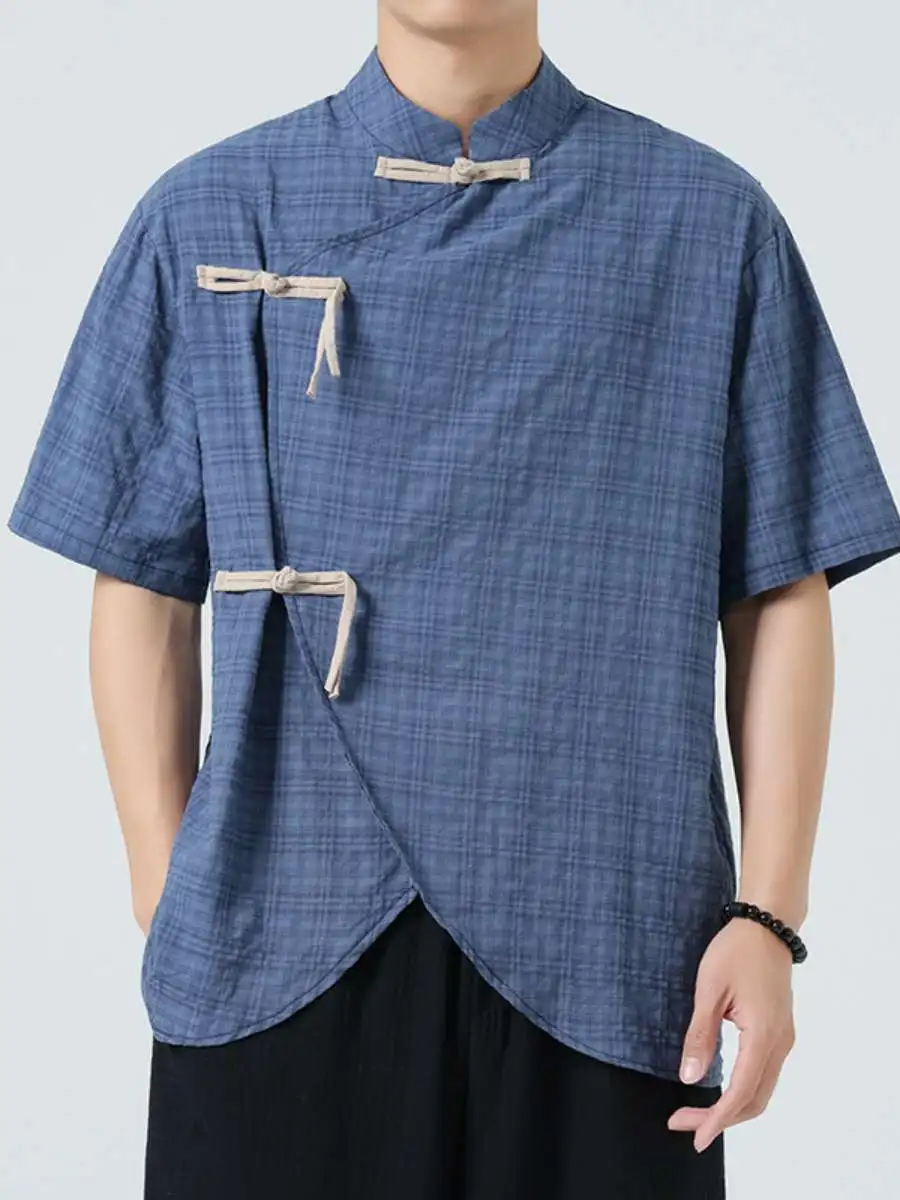 New Summer Men's irt Collar Stand-Up Cuff Button Hanfu Sle Mid-Sve Tea irt Traditional Chinese New Faion
New Summer Men's irt Collar Stand-Up Cuff Button Hanfu Sle Mid-Sve Tea irt Traditional Chinese New Faion