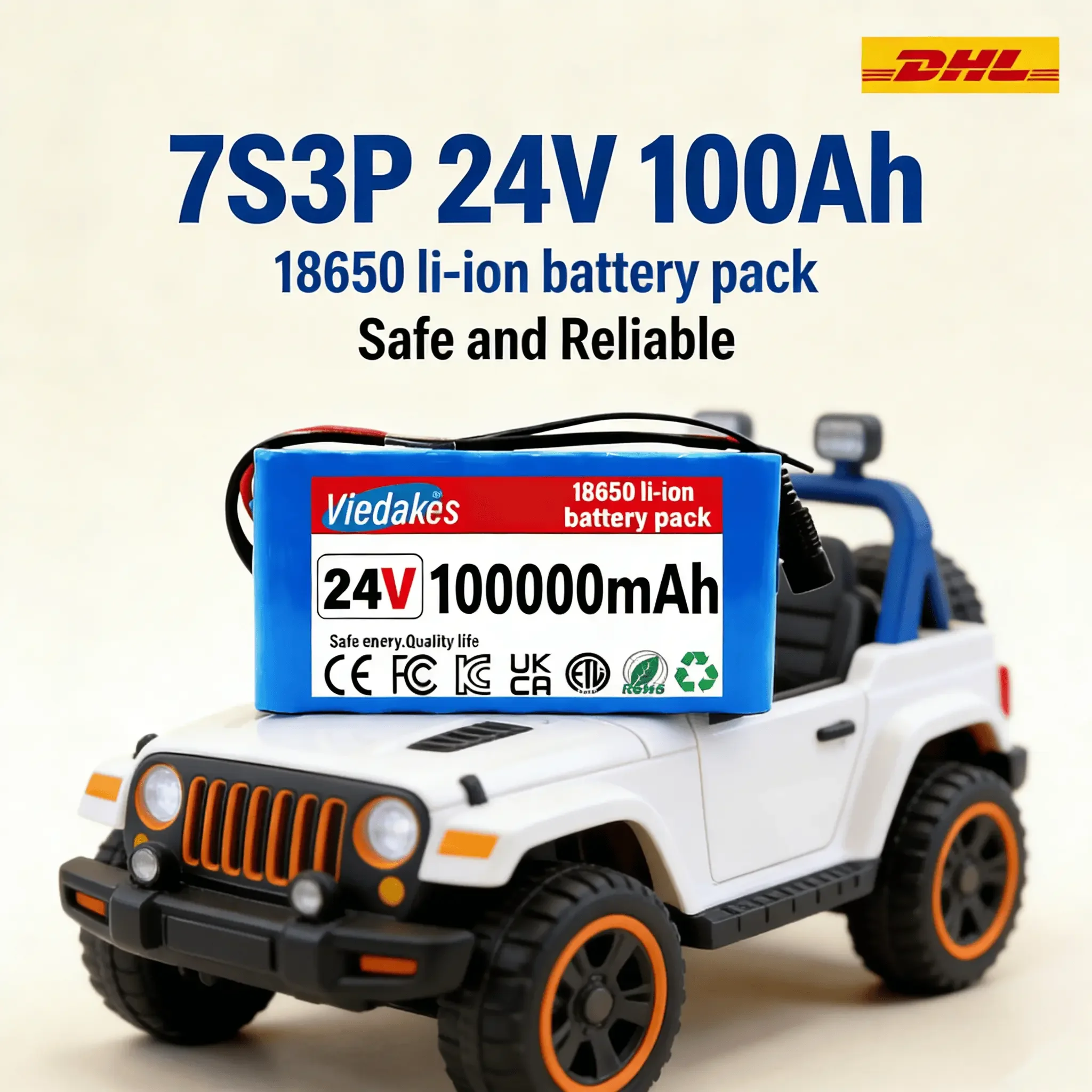 VIEDAKES 7S3P 24V 100Ah Lithium Battery Pack Portable Energy Storage Rechargeable Battery for Solar Panel Solar Power System
VIEDAKES 7S3P 24V 100Ah Lithium Battery Pack Portable Energy Storage Rechargeable Battery for Solar Panel Solar Power System