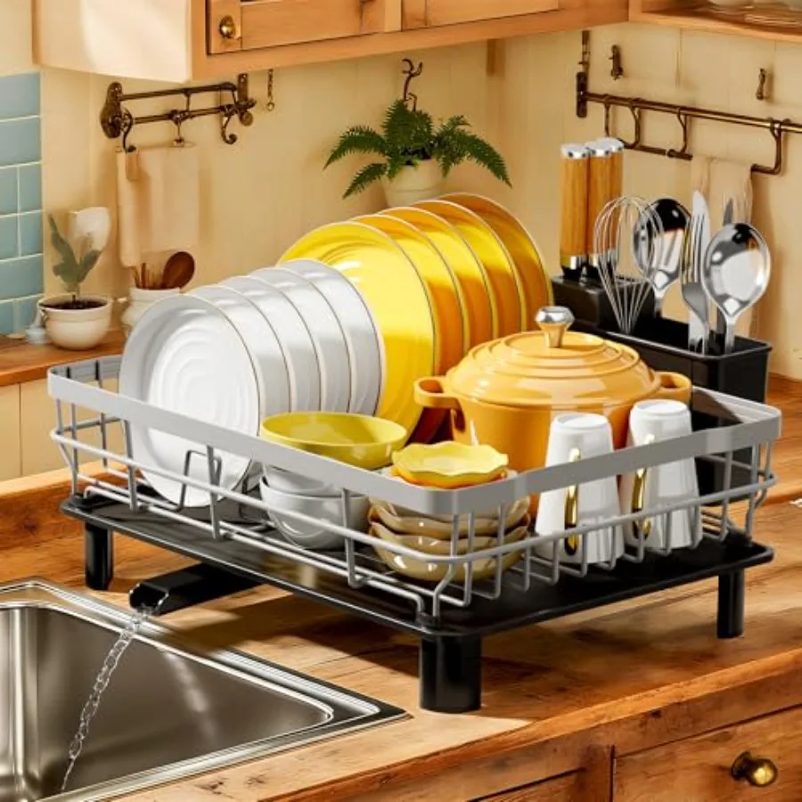 Dish Drying Rack Dish Rack Stainless Steel Dish Racks for Kitchen Counter Dish Drainer with Removable Utensil Holder Drainboard
Dish Drying Rack Dish Rack Stainless Steel Dish Racks for Kitchen Counter Dish Drainer with Removable Utensil Holder Drainboard
