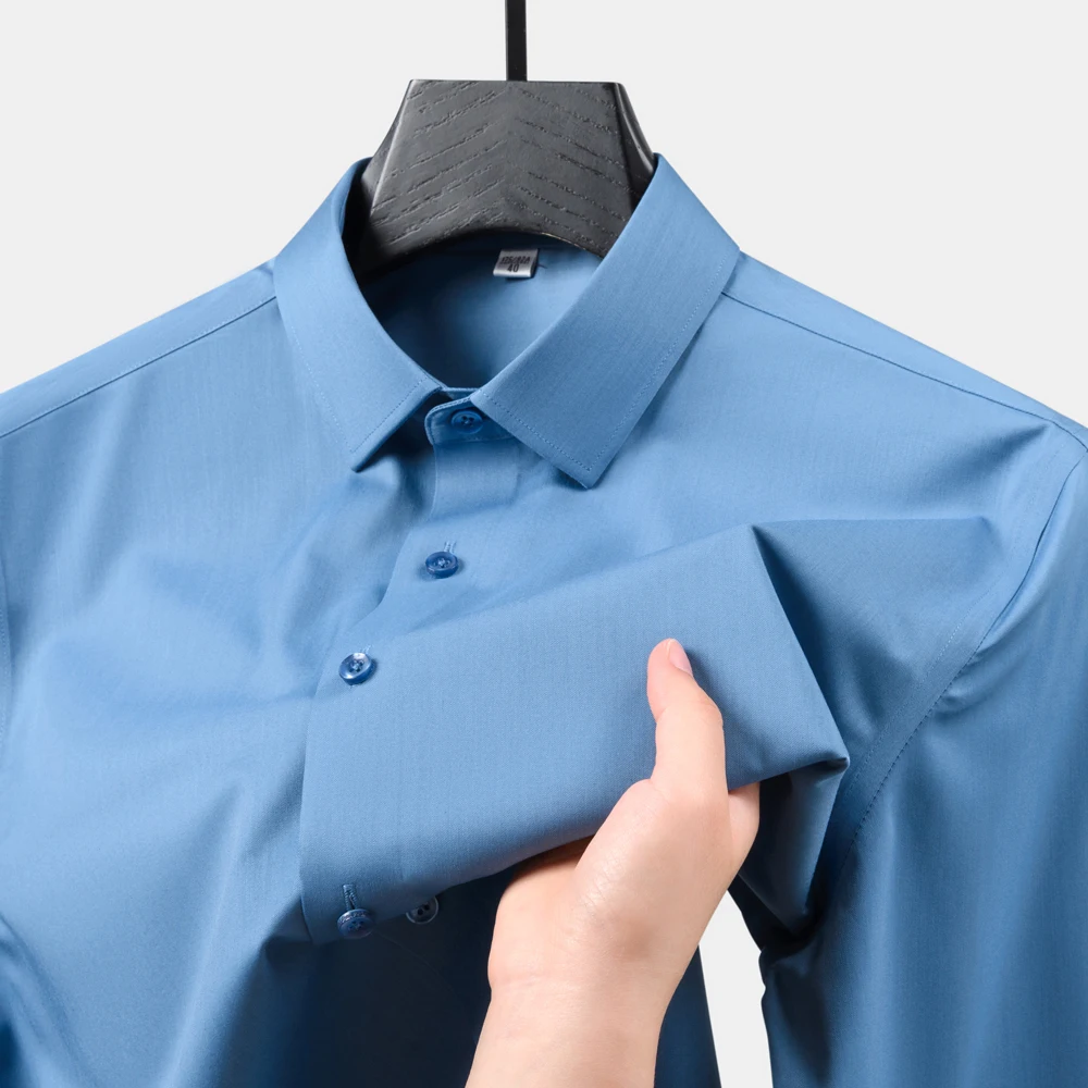 Non-Iron Stretch Formal Shirt for Man, Long Sleeve Silky Smooth Solid Dress Shirt without Pocket Easy Care Menswear Clothing
Non-Iron Stretch Formal Shirt for Man, Long Sleeve Silky Smooth Solid Dress Shirt without Pocket Easy Care Menswear Clothing