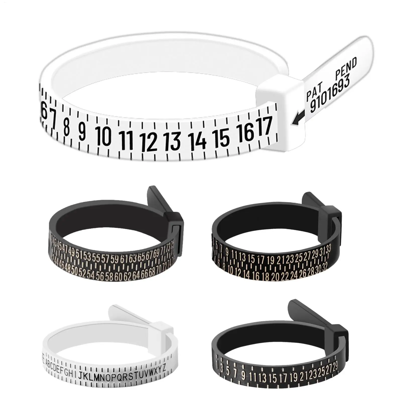 Ring Ruler Measurer Finger Coil Ring Sizing Tool UK Size US Size Measurements Ring Sizer Accessory Insert Guard Tightener Tools