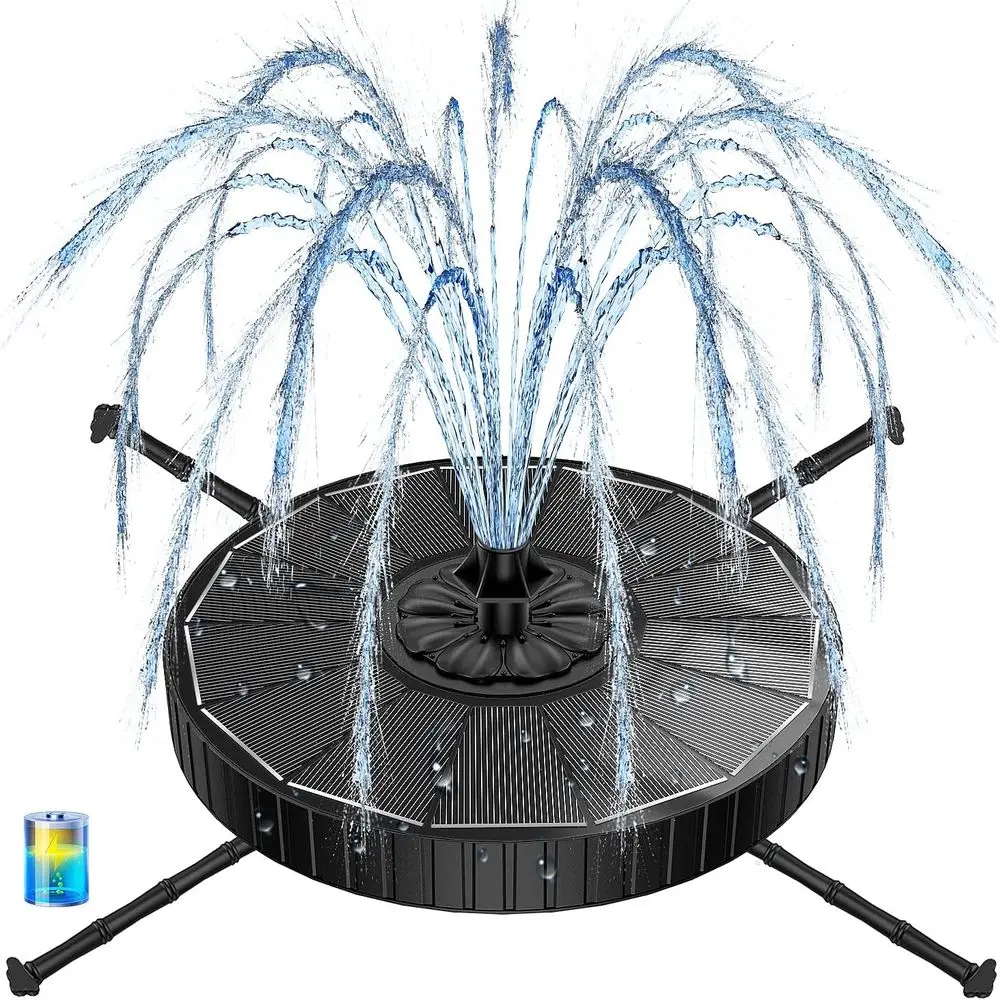 2000mAh Battery, 3-Level Water Height, Rotating Rods, 7 Nozzles, 2026 3.5W Glass Outdoor Fountain Pump for Bird Bath, Garden, Po
2000mAh Battery, 3-Level Water Height, Rotating Rods, 7 Nozzles, 2026 3.5W Glass Outdoor Fountain Pump for Bird Bath, Garden, Po