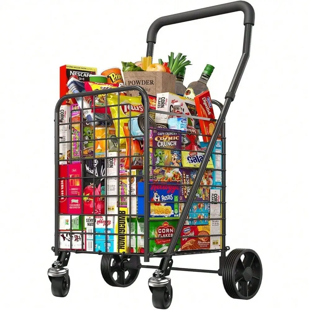 Grocery Shopping Cart With 360 Swivel Wheels Foldable Utility Cart 66lb Capacity Extended Foam Handle For Laundry, Supermarket,
Grocery Shopping Cart With 360 Swivel Wheels Foldable Utility Cart 66lb Capacity Extended Foam Handle For Laundry, Supermarket,