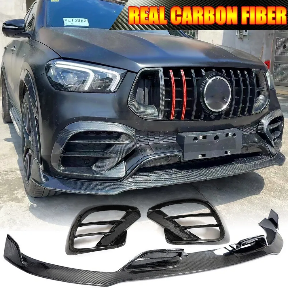 For Benz W167 GLE450 GLE63 GLE53 Coupe 20+ Real Carbon Fibe Front Bumper Lip Air Vent Spoiler Car Accessories
For Benz W167 GLE450 GLE63 GLE53 Coupe 20+ Real Carbon Fibe Front Bumper Lip Air Vent Spoiler Car Accessories