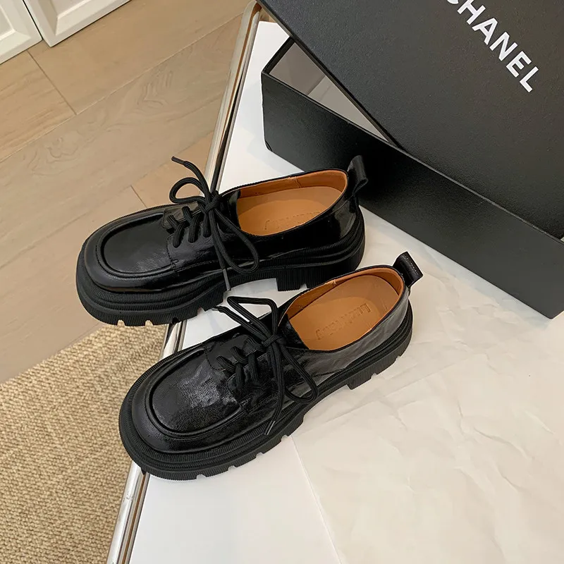 MKKHOU Fashion Women's Shoes New High-Quality Genuine Leather Shoes Round Toe Thick Sole Lace Up Loafers Daily Casual Shoes
MKKHOU Fashion Women's Shoes New High-Quality Genuine Leather Shoes Round Toe Thick Sole Lace Up Loafers Daily Casual Shoes