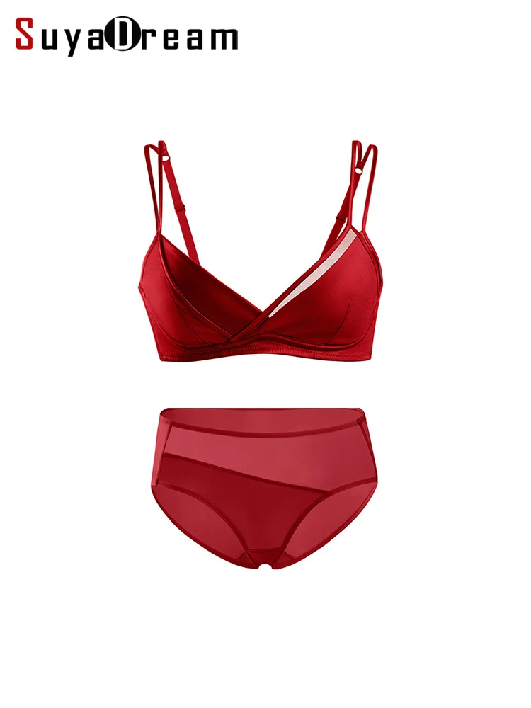 SuyaDream, комплект женского шелкового бюстгальтера, 93% шелковый 7% спандекс, тонкая форма, чашка 3/4, нижнее белье без косточек, уютное нижнее белье 2026 года, красный
SuyaDream, комплект женского шелкового бюстгальтера, 93% шелковый 7% спандекс, тонкая форма, чашка 3/4, нижнее белье без косточек, уютное нижнее белье 2026 года, красный