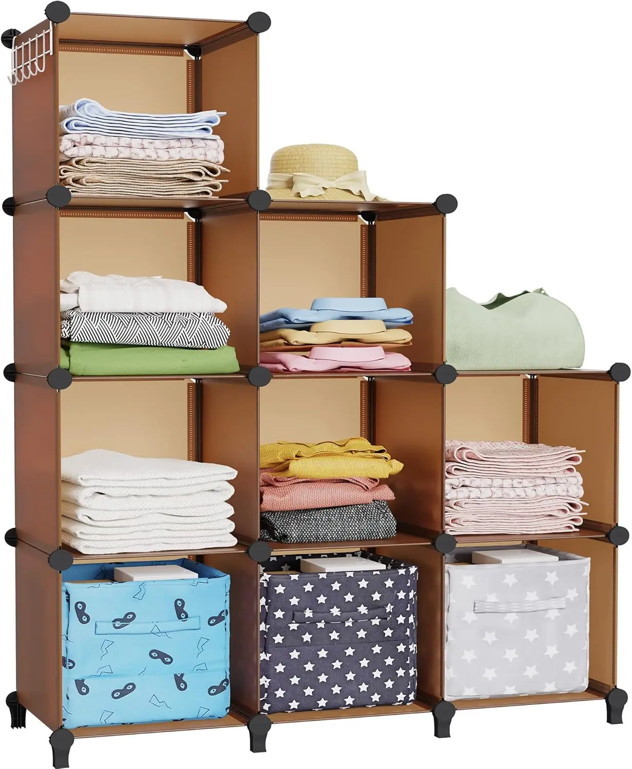 Closet Organizers and Storage, 9 Cube Storage Organizer Cubes, Portable Closet Organizer Shelves for Clothes, Bedroom, Wardro
Closet Organizers and Storage, 9 Cube Storage Organizer Cubes, Portable Closet Organizer Shelves for Clothes, Bedroom, Wardro
