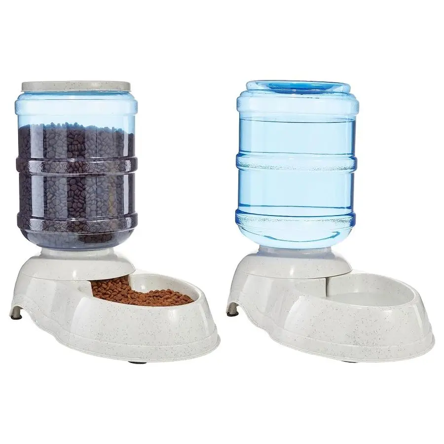 Automatic Dog Cat Water Dispenser Gravity Feeder and Waterer Set, Large, 456.6fl.oz food feeder, 382.1fl.oz water dispenser, Gra
Automatic Dog Cat Water Dispenser Gravity Feeder and Waterer Set, Large, 456.6fl.oz food feeder, 382.1fl.oz water dispenser, Gra