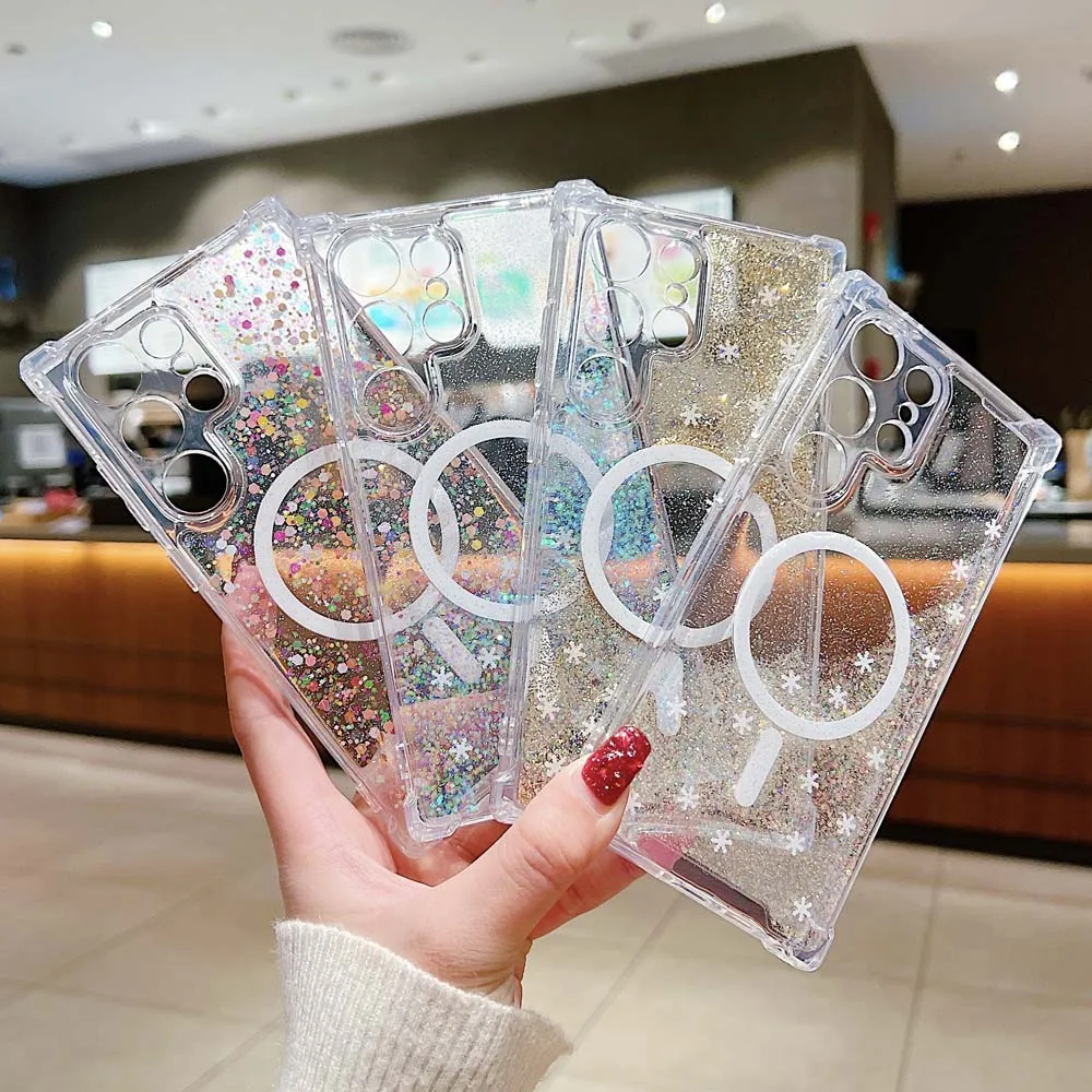 for Magsafe Clear Air-Bags Case for Samsung Galaxy S24 S23 Plus Ultra Shockproof Glitter Gradient N52 Strong Magnetic Soft Cover
for Magsafe Clear Air-Bags Case for Samsung Galaxy S24 S23 Plus Ultra Shockproof Glitter Gradient N52 Strong Magnetic Soft Cover