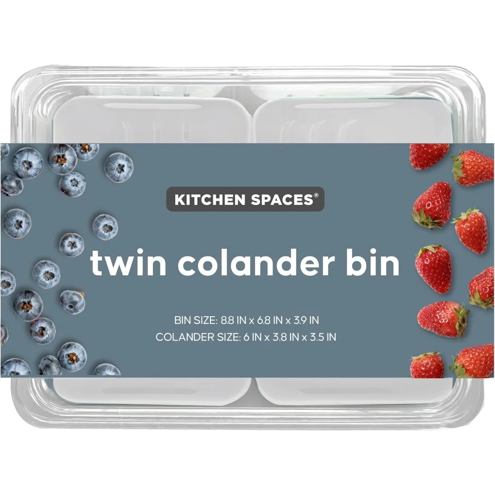 Twin Colander Stackable Food Storage Organizer for Fridge, Freezer, and Pantry, 8.8" x 6.8" x 3.9", Blue
Twin Colander Stackable Food Storage Organizer for Fridge, Freezer, and Pantry, 8.8" x 6.8" x 3.9", Blue