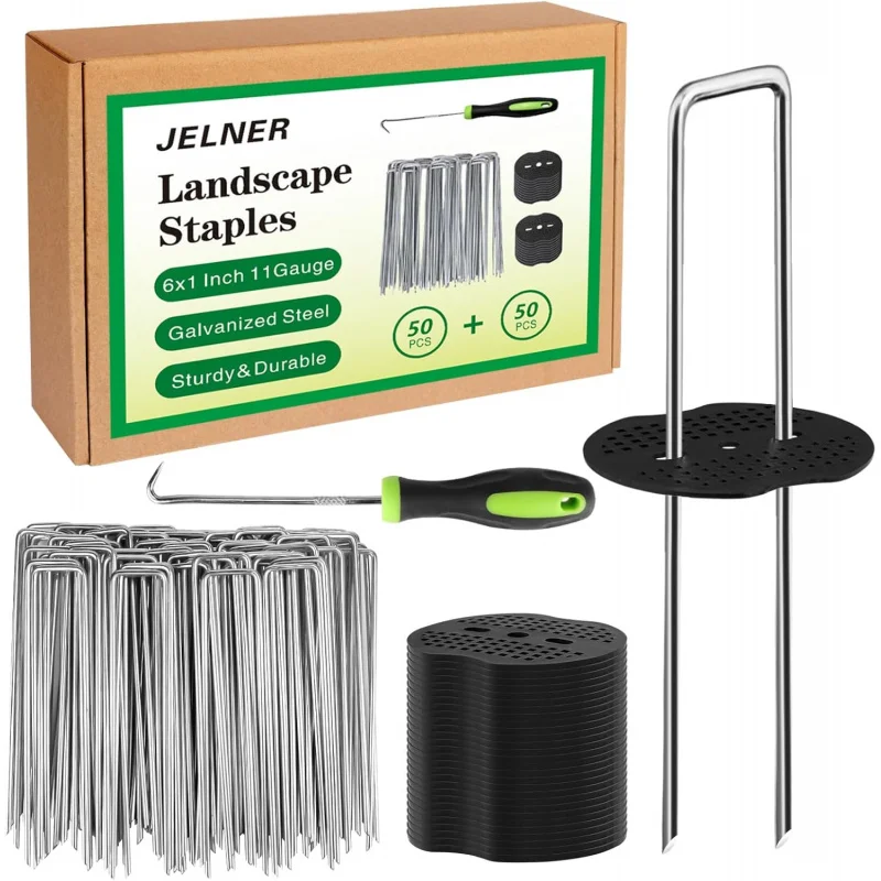 1Set/100Pcs Lawn U-Shaped Spikes Set, U-Shaped Fixing Spikes Garden Stakes, 50 Lawn U-Shaped Fixing Spikes + 50 Washers
1Set/100Pcs Lawn U-Shaped Spikes Set, U-Shaped Fixing Spikes Garden Stakes, 50 Lawn U-Shaped Fixing Spikes + 50 Washers