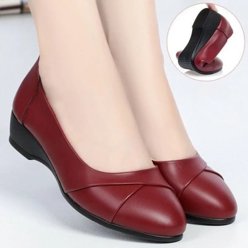 Women Fashion Light Weight Wedge Heel Comfort Spring & Autumn Shoes Lady Casual Sweet Home & Outside Black Leather Pumps
Women Fashion Light Weight Wedge Heel Comfort Spring & Autumn Shoes Lady Casual Sweet Home & Outside Black Leather Pumps