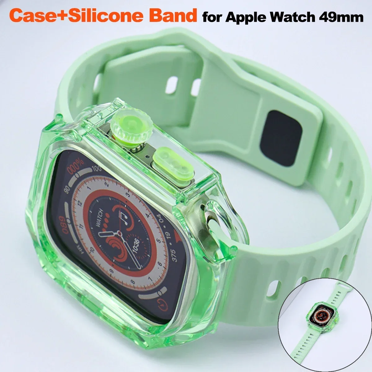 Transparent PC Octagon Knob Key Mod Case + Band for Apple Watch Ultra2 49mm Soft Silicone Strap Bracelet Accessories Replacement
Transparent PC Octagon Knob Key Mod Case + Band for Apple Watch Ultra2 49mm Soft Silicone Strap Bracelet Accessories Replacement