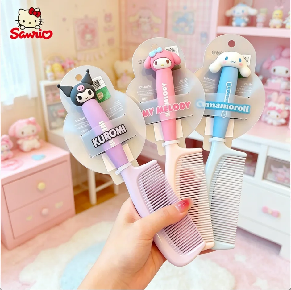 Новые милые расчески Kawaii Kuromi с персонажами мультфильмов Melody и Cinnamoroll, антистатические расчески для прямых волос, повседневные принадлежности, подарки для девочек
Новые милые расчески Kawaii Kuromi с персонажами мультфильмов Melody и Cinnamoroll, антистатические расчески для прямых волос, повседневные принадлежности, подарки для девочек